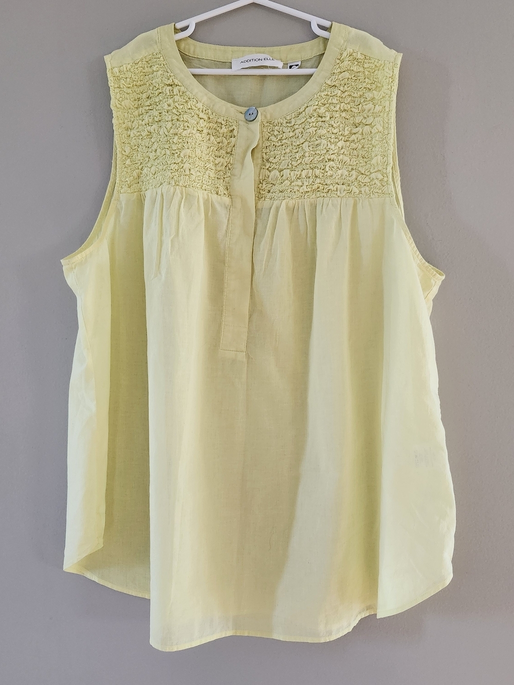 Addition Elle 100% Cotton Yellow Sleeveless Summer Lightweight Tank Top